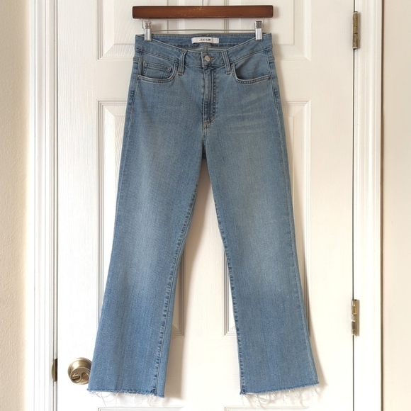 Joe's Jeans Denim - Joe's Jeans Classic Light Wash High Waisted Cropped Raw Hem Boot Cut Jeans 27